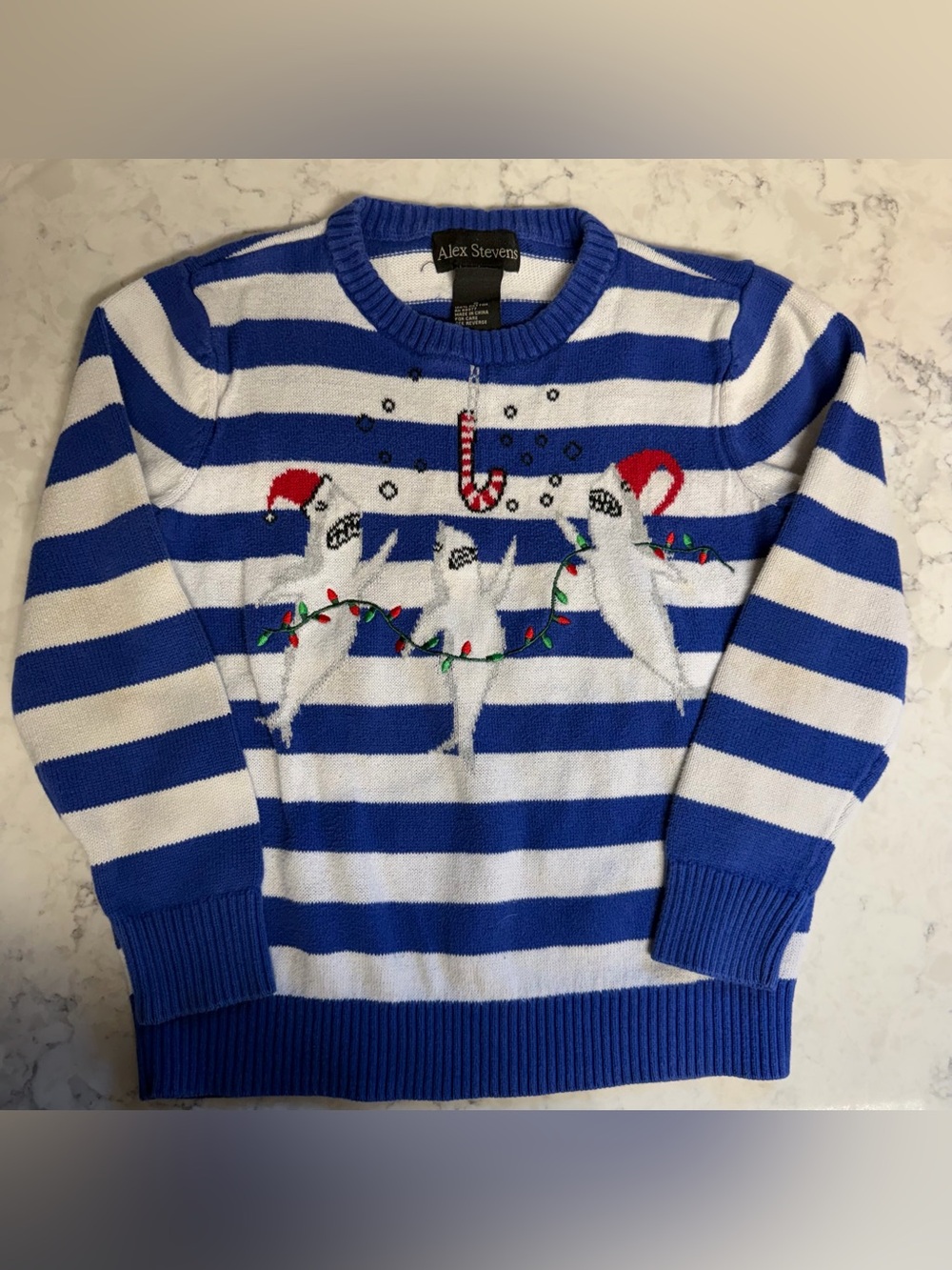 Alex Stevens Kids Ugly Christmas Shark Sweater - Size 6